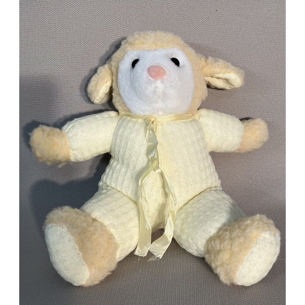 Dicksons Lamb Yellow Waffle‎ Weave Satin Ribbon Plastic Eyes